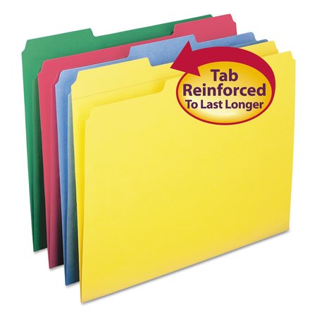 Smead Folder 8-1/2 x 11", 1/3-Cut Tab, Assorted Colors, Pk12 11641
